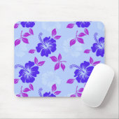 Blue Violet Paars Hibiscus Flower Muismat (Met muis)