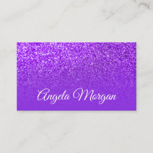 Blue Violet Paars Ombre Glitter Foto Visitekaartje