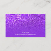 Blue Violet Paars Ombre Glitter Foto Visitekaartje (Achterkant)