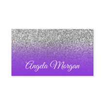 Blue Violet Paars Ombre Silver Glitter Foto