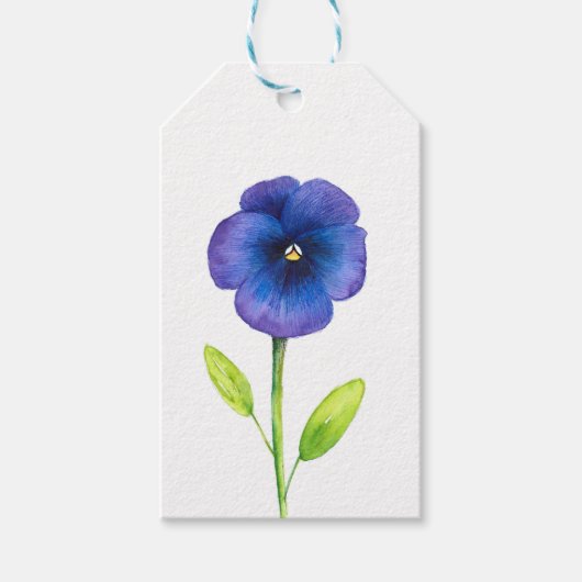 Blue Violet Pansy Cadeaulabel (Voorkant)