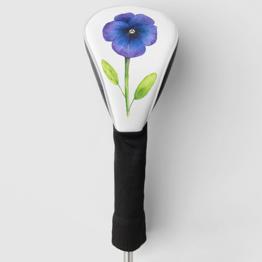 Blue Violet Pansy Golfheadcover (Voorkant)