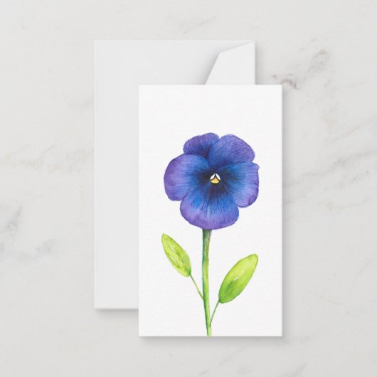 Blue Violet Pansy Note Card Notitiekaartje (Voorkant)