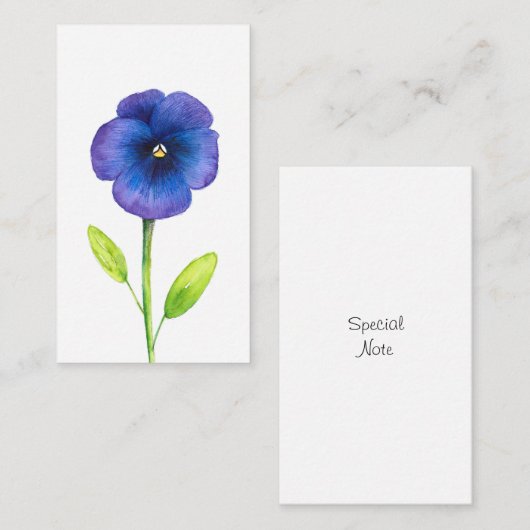 Blue Violet Pansy Note Card Notitiekaartje (Voorkant / Achterkant)
