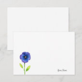 Blue Violet Pansy Notitiekaartje (Voorkant / Achterkant)