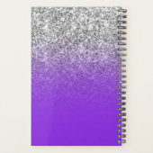 Blue Violet Silver Glitter Ombre Persoonlijk Planner (Achterkant)