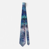 Blue Violet Teal White Marbling Abstraction Stropdas (Voorkant)