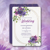 Blue Violet Wild Rozen Double Lijst Wedding Kaart