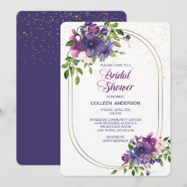 Blue Violet Wild Rozen Dubbel Lijst Vrijgezellenfe Kaart