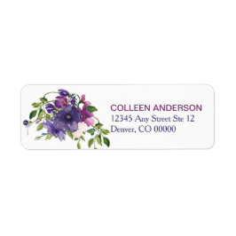 Blue Violet Wild Rozen Return Address Etiket