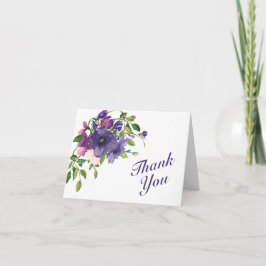 Blue Violet Wild Rozen Wedding Bedankkaart
