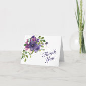 Blue Violet Wild Rozen Wedding Bedankkaart (Voorkant)