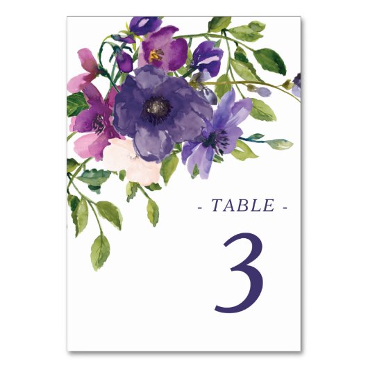 Blue Violet Wild Rozen Wedding Kaart (Achterkant)