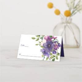 Blue Violet Wild Rozen Wedding Plaatskaartje