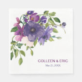 Blue Violet Wild Rozen Wedding Servet (Voorkant)