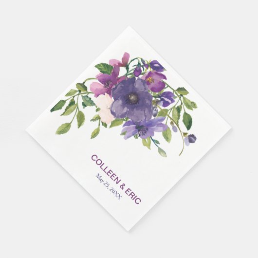 Blue Violet Wild Rozen Wedding Servet (Hoek)