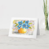 Blue Violets Waterverf Wenskaarten Kaart (Voorkant)