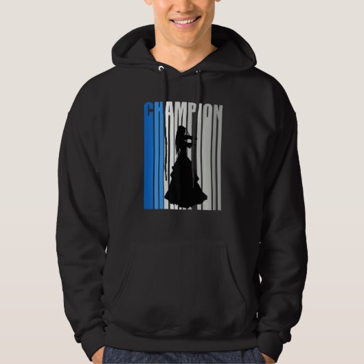 Blue Violin Champion Girl Coach Violinist Player C Hoodie (Voorkant)