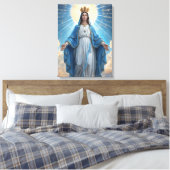 Blue Virgin Mary Heavenly Canvas Afdruk (Insitu (Slaapkamer))