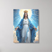 Blue Virgin Mary Heavenly Canvas Afdruk (Voorkant)