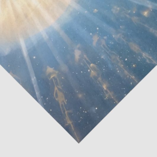 Blue Virgin Mary Heavenly Tissuepapier (Detail)