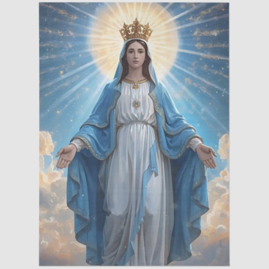 Blue Virgin Mary Heavenly Tissuepapier (Voorkant)
