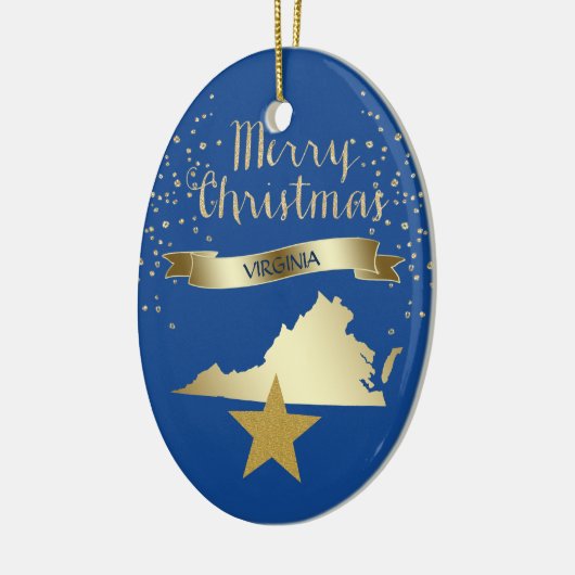 Blue Virginia Star Keramisch Ornament (Links)