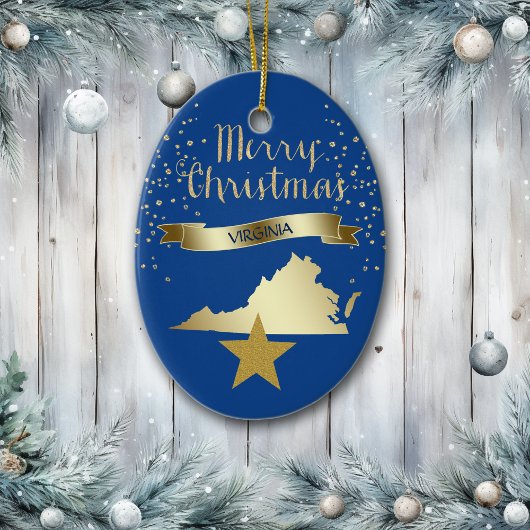 Blue Virginia Star Keramisch Ornament