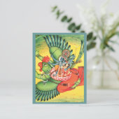 Blue Vishnu Hindu God Art Card Briefkaart (Staand voorkant)