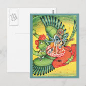 Blue Vishnu Hindu God Art Card Briefkaart (Voorkant / Achterkant)