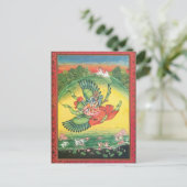 Blue Vishnu op Garuda Hindu God Art Card Briefkaart (Staand voorkant)