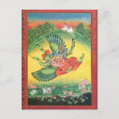 Blue Vishnu op Garuda Hindu God Art Card Briefkaart (Voorkant)