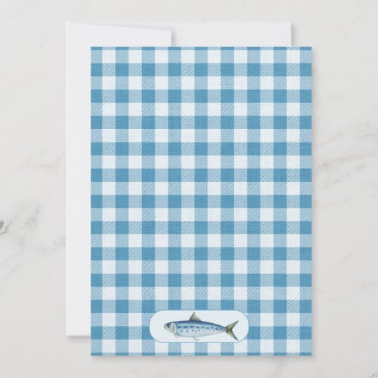 Blue Vist Little Fisherman Baby shower Kaart (Achterkant)