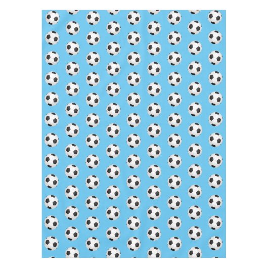 Blue Voetballen Kids Verjaardagsfeestje Tafelkleed (Voorkant)