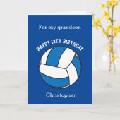 Blue Volleyball 13th Birthday Kaart (Gele Bloem)