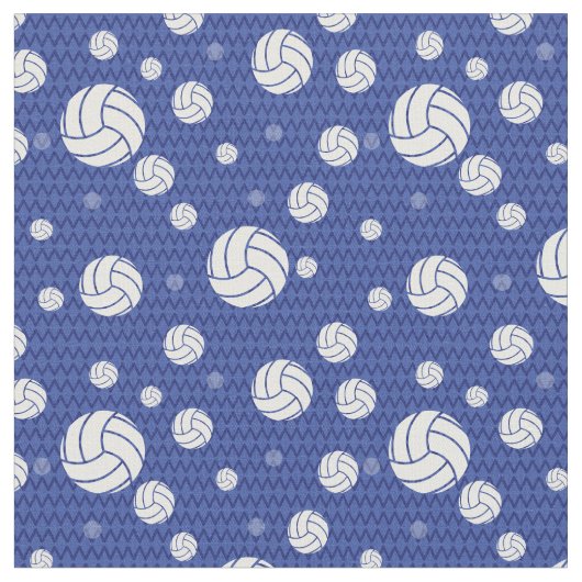 Blue Volleyball Chevron Patterned Stof (Close Up)