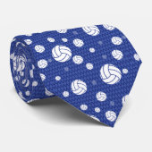 Blue Volleyball Chevron Patterned Stropdas (Opgerold)