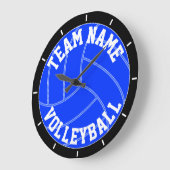 Blue Volleyball Custom Team Name/Text Wall Clock Grote Klok (Hoek)