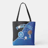 Blue Volleyball Diva Girl Tote Bag (Achterkant)