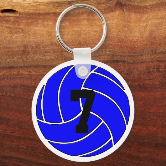 Blue Volleyball Sleutelhanger (Key Ring) (Voorkant)