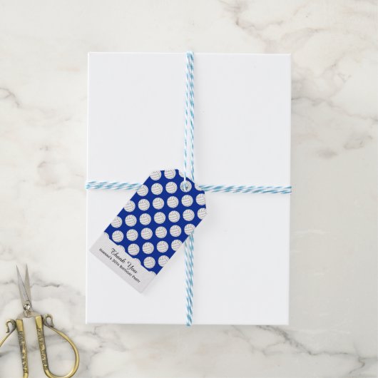 Blue Volleyball Theme Birthday Cadeaulabel (Met Touw)