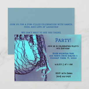 Blue Volleyball Verjaardag Kaart