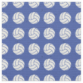 Blue Volleyball Wood Floor Pattered Stof