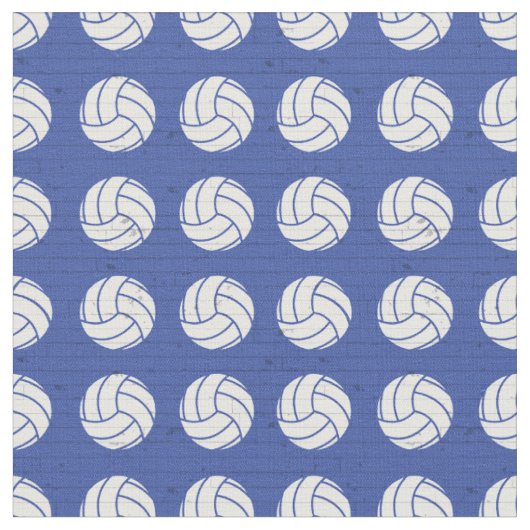 Blue Volleyball Wood Floor Pattered Stof (Close Up)
