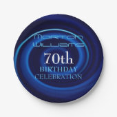 Blue Vortex 70th Birthday Celebration Paper Bord (Voorkant)