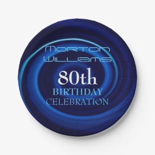 Blue Vortex 80th Birthday Celebration Paper Bord