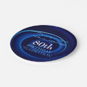 Blue Vortex 80th Birthday Celebration Paper Bord (Gekanteld)