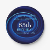 Blue Vortex 85th Birthday Celebration Paper Bord (Voorkant)