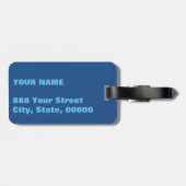 Blue Vortex Monogram Aangepast Bagagelabel (Achterkant horizontaal)