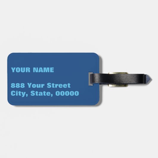 Blue Vortex Monogram Aangepast Bagagelabel (Achterkant horizontaal)